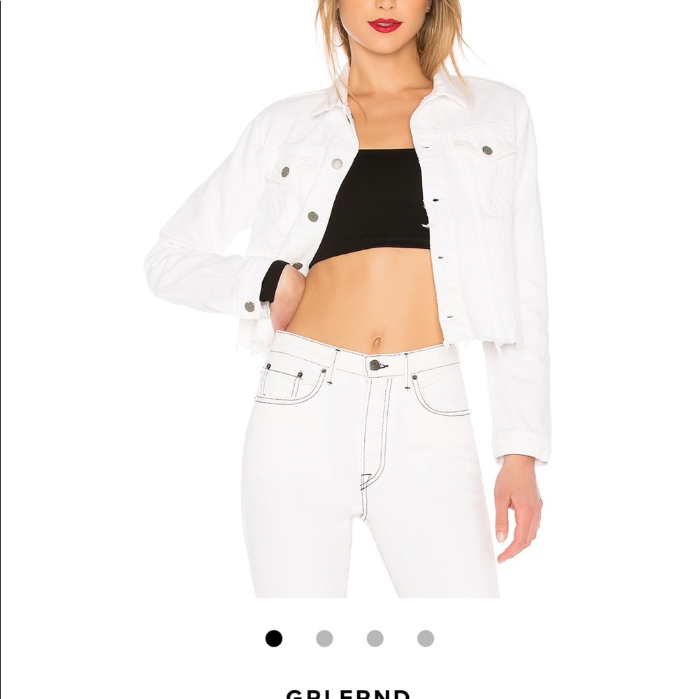 GRLFRND Cara Cropped Denim Jacket size S brand new